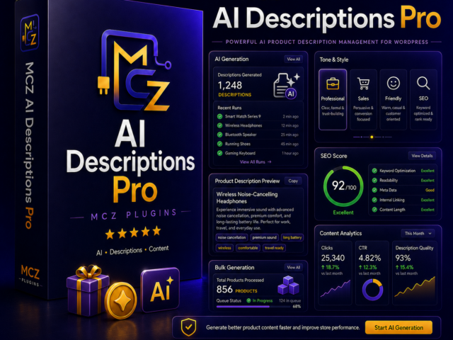 MCZ AI Descriptions PRO - opisy produktów AI